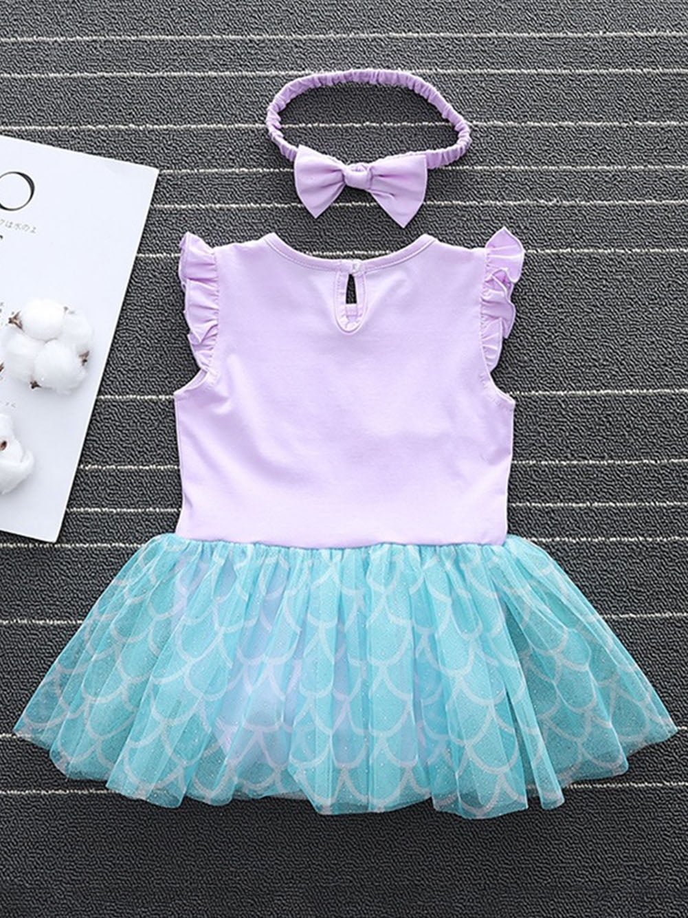 WIBACKER Infant Baby Girls Princess Romper Costume Onesie Fancy Dress Bodysuit with Headband Halloween Birthday Dresses