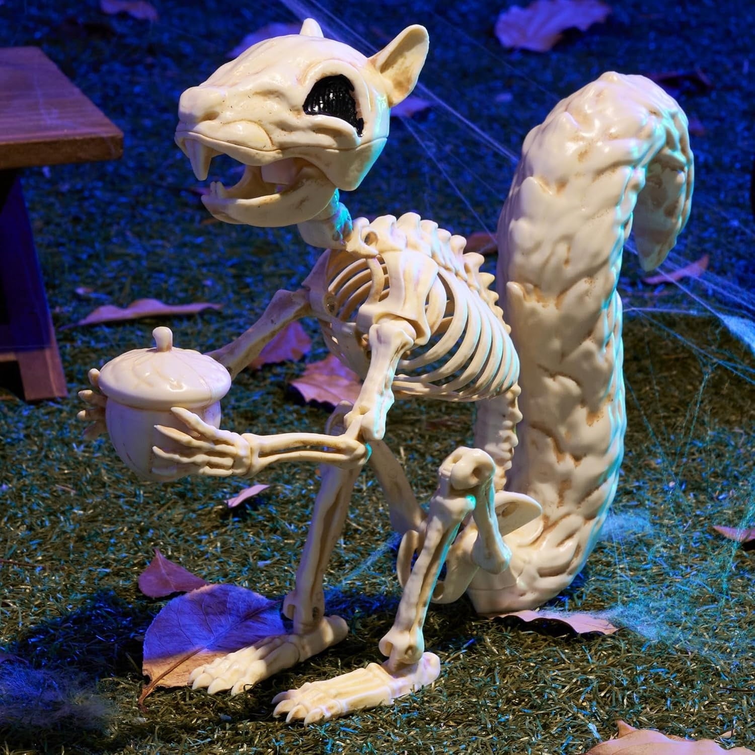 Joyfy 2 Pcs Duck Skeleton Halloween Decoration,4.5 Inch Posable Plastic Animals Halloween Skeleton for Indoor Outdoor Halloween Decorations,Haunted House Party Props