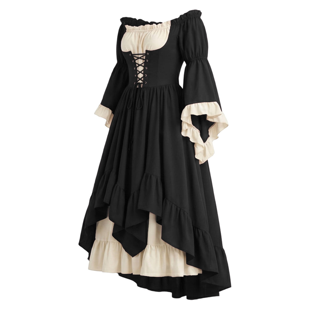 Anmrize Full Length Halloween Dress, Renaissance Faire Outfit, Women Medieval Victorian Gown, Off Shoulder Renaissance Dress, Womens's Medieval Renaissance Costume Cosplay Over Dress, White S
