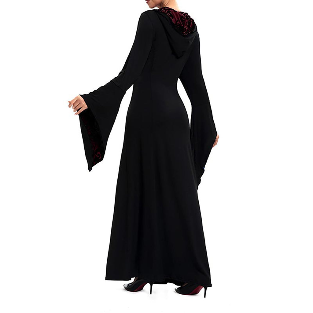 LYXSSBYX Maxi Dresses for Women Women's Long Sleeve Neck Dress Floor Length Cosplay Dress Plus Size Dress