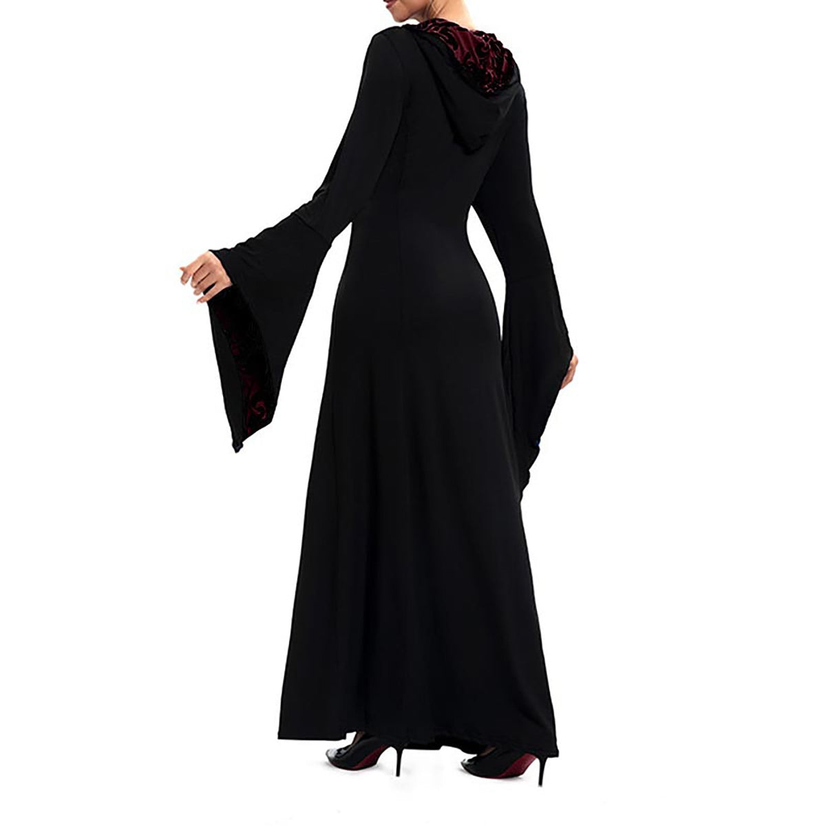 LYXSSBYX Maxi Dresses for Women Women's Long Sleeve Neck Dress Floor Length Cosplay Dress Plus Size Dress