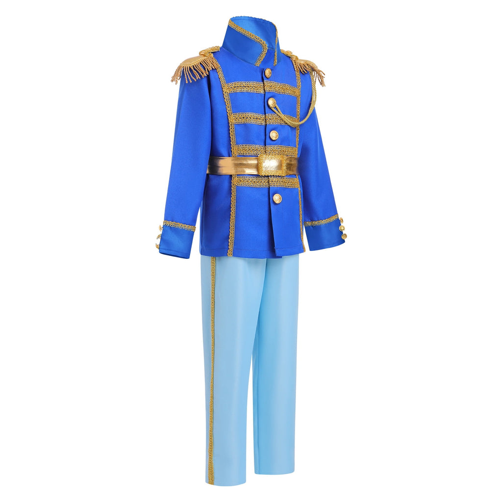 IBTOM CASTLE Boys Prince Charming Costume Halloween Cosplay Dress up Birthday Party Medieval Royal Prince Outfits for Toddler Child 3-4 Years Red 4pcs