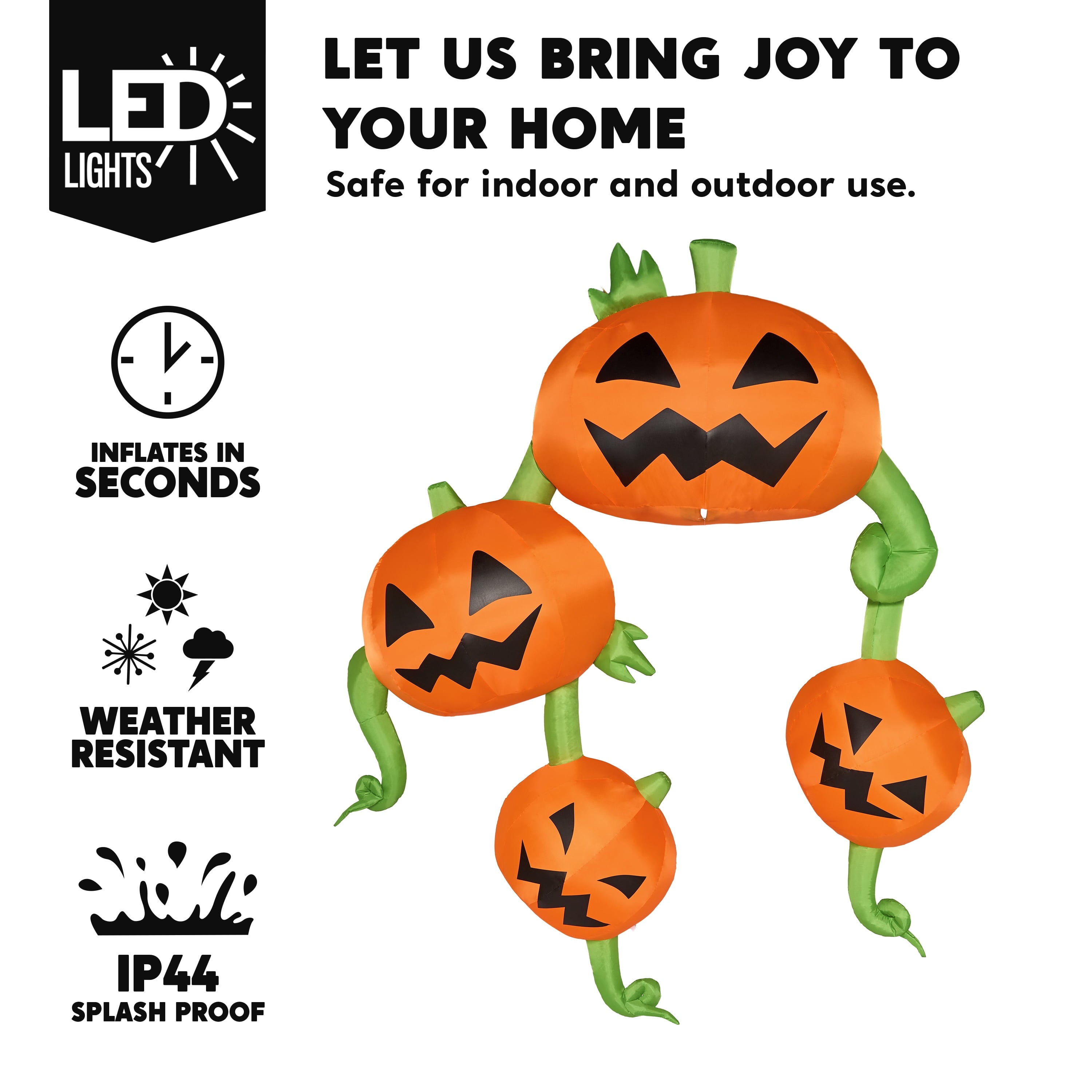 Joyfy 4.5 FT Halloween Inflatable Decorations Outdoor Scary Flying Ghost Broke Out from Window with Built-in LED Blow Up Inflatable for Window Decoration Yard Garden Lawn Decor