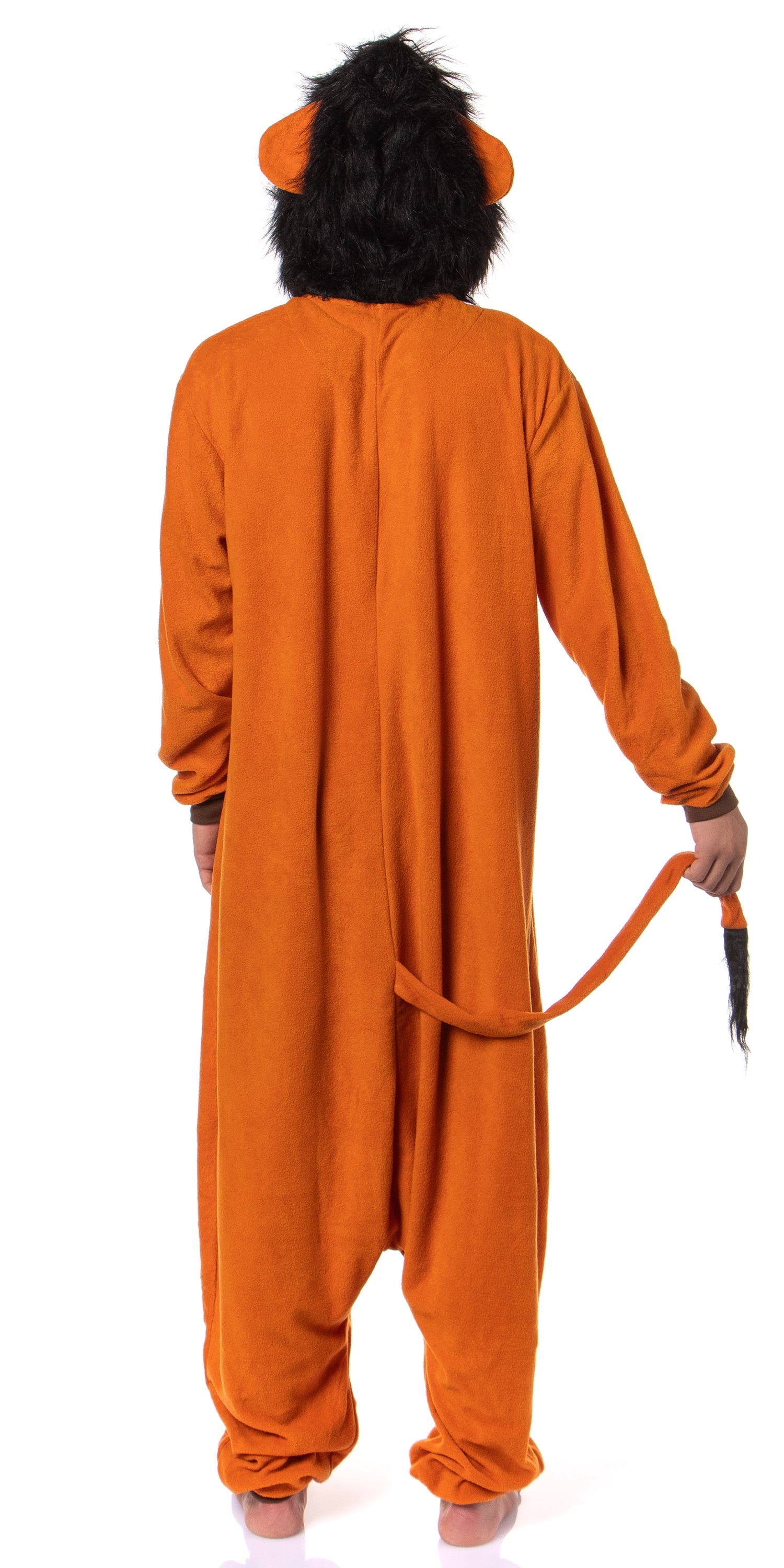 Disney The Lion King Scar Cozy Micro Fleece Villain Scar Costume Cosplay Men's One Piece Pajama Hooded Union Suit