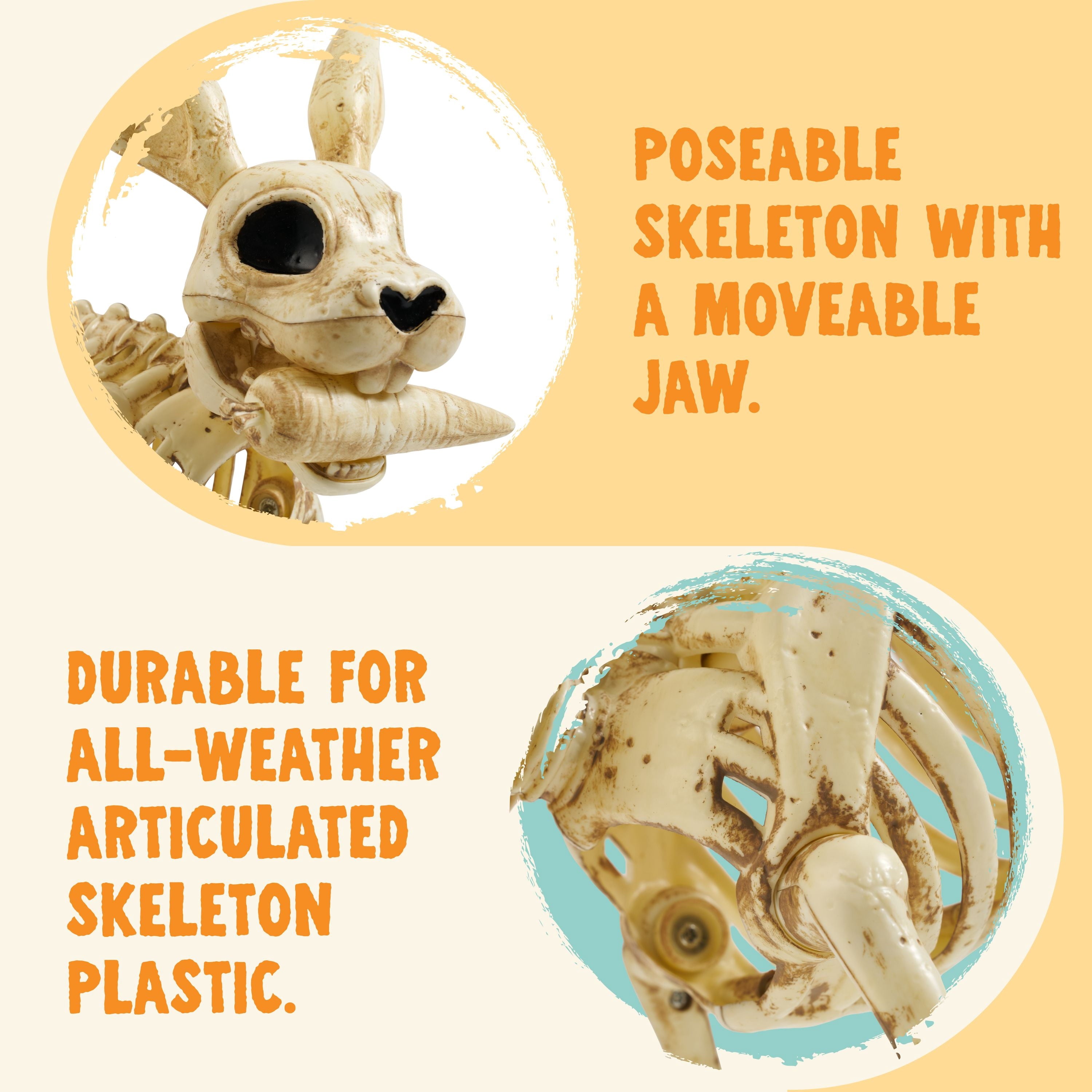 Joyfy 2 Pcs Duck Skeleton Halloween Decoration,4.5 Inch Posable Plastic Animals Halloween Skeleton for Indoor Outdoor Halloween Decorations,Haunted House Party Props