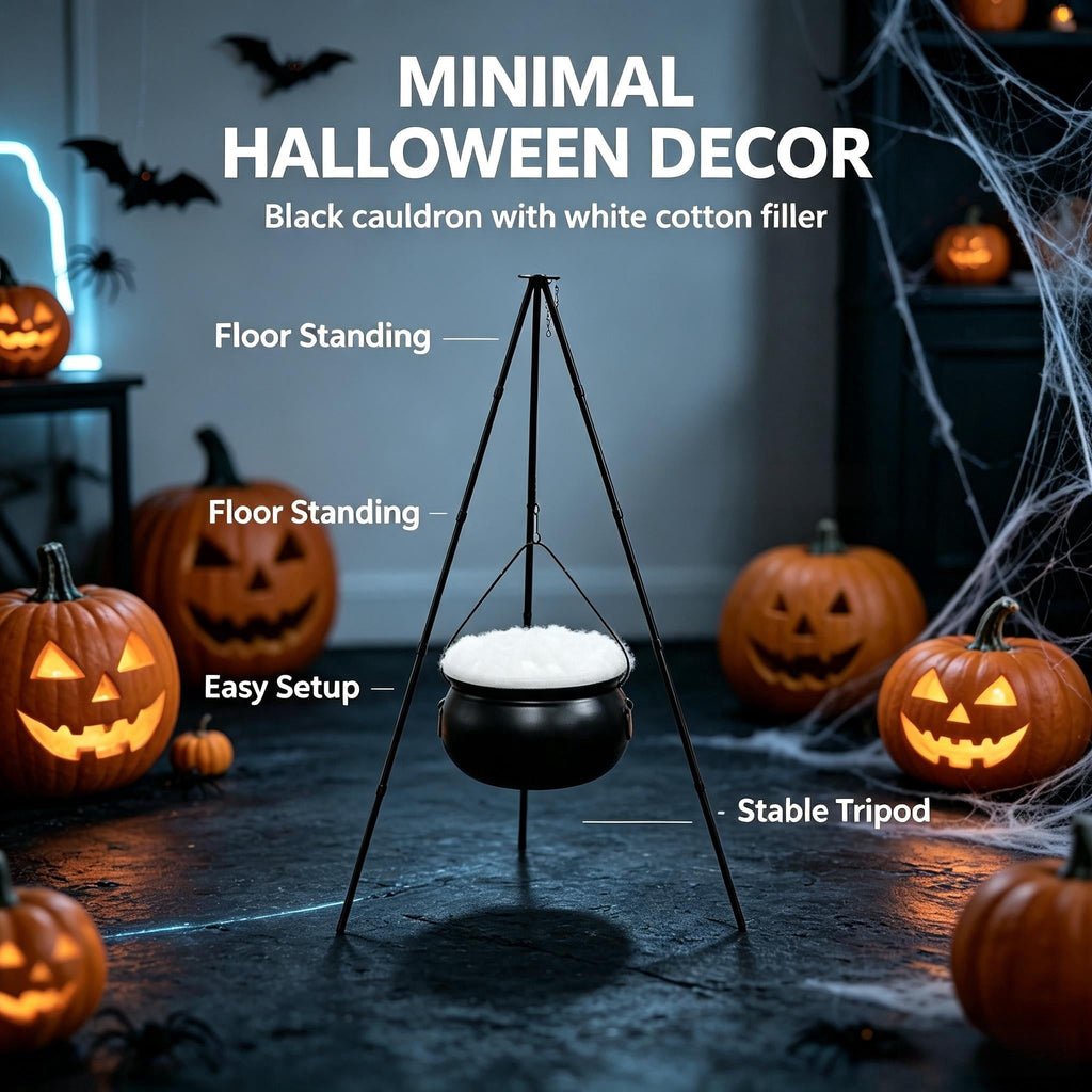 Muecwrye Halloween Decorations Outdoor, Halloween Clearance! Halloween Witches Cauldron with Lights, DIY Bubbling Cauldron Set Decor for Home Porch Outside, Halloween Party Supplies( Without Tripod)