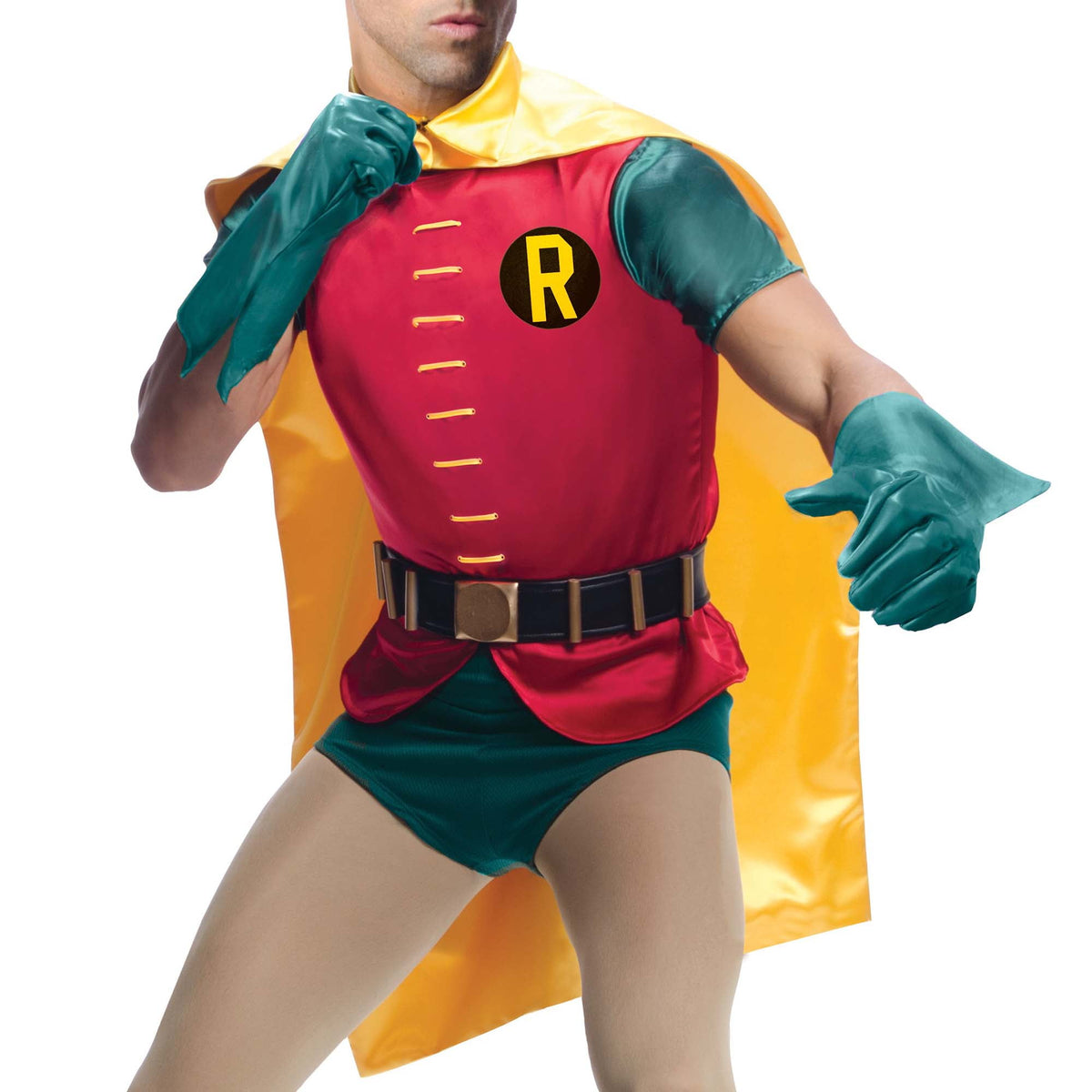 DC Comics 1966 Robin Grand Heritage Costume for Adults by Rubies, Men's One Size