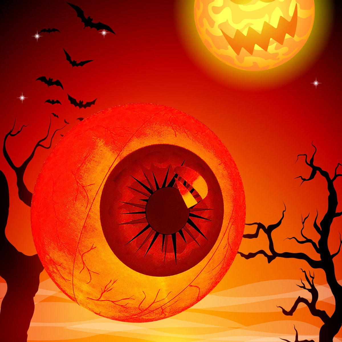 Kdkad Halloween Inflatables Large Set of Eyes Decoration, 23.6 Inch Large LED Glowing Eyes Inflatable Set, Blow Ups Eyes for Yard Horror Parties & Blow-Up Displays