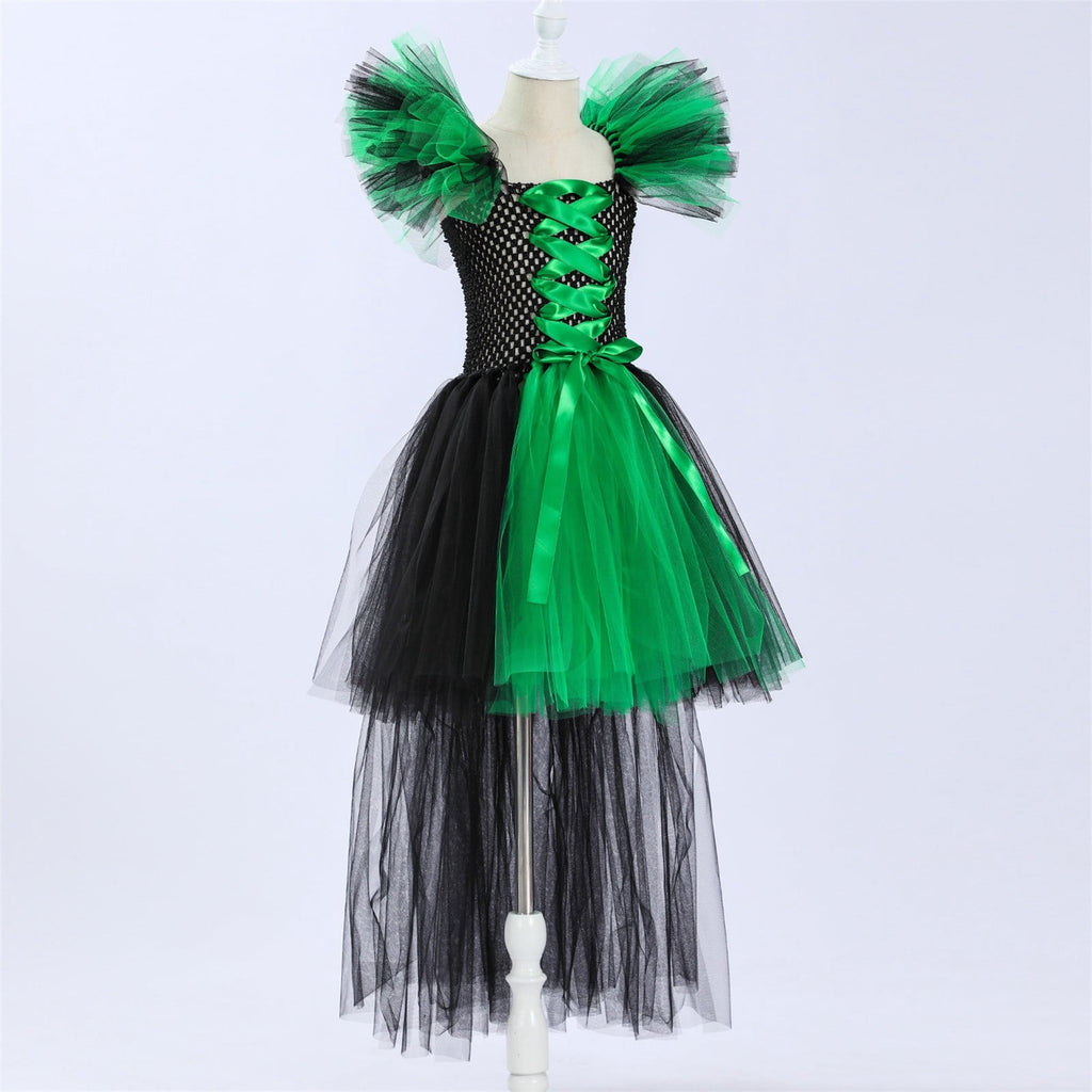 HNMKIU Halloween for Girls Toddler Kids Baby Girls Magnificent Witch Halloween Black Gown Fancy Dress Up Cosplay Party Tutu Dress Dresses E - 18-24 Months