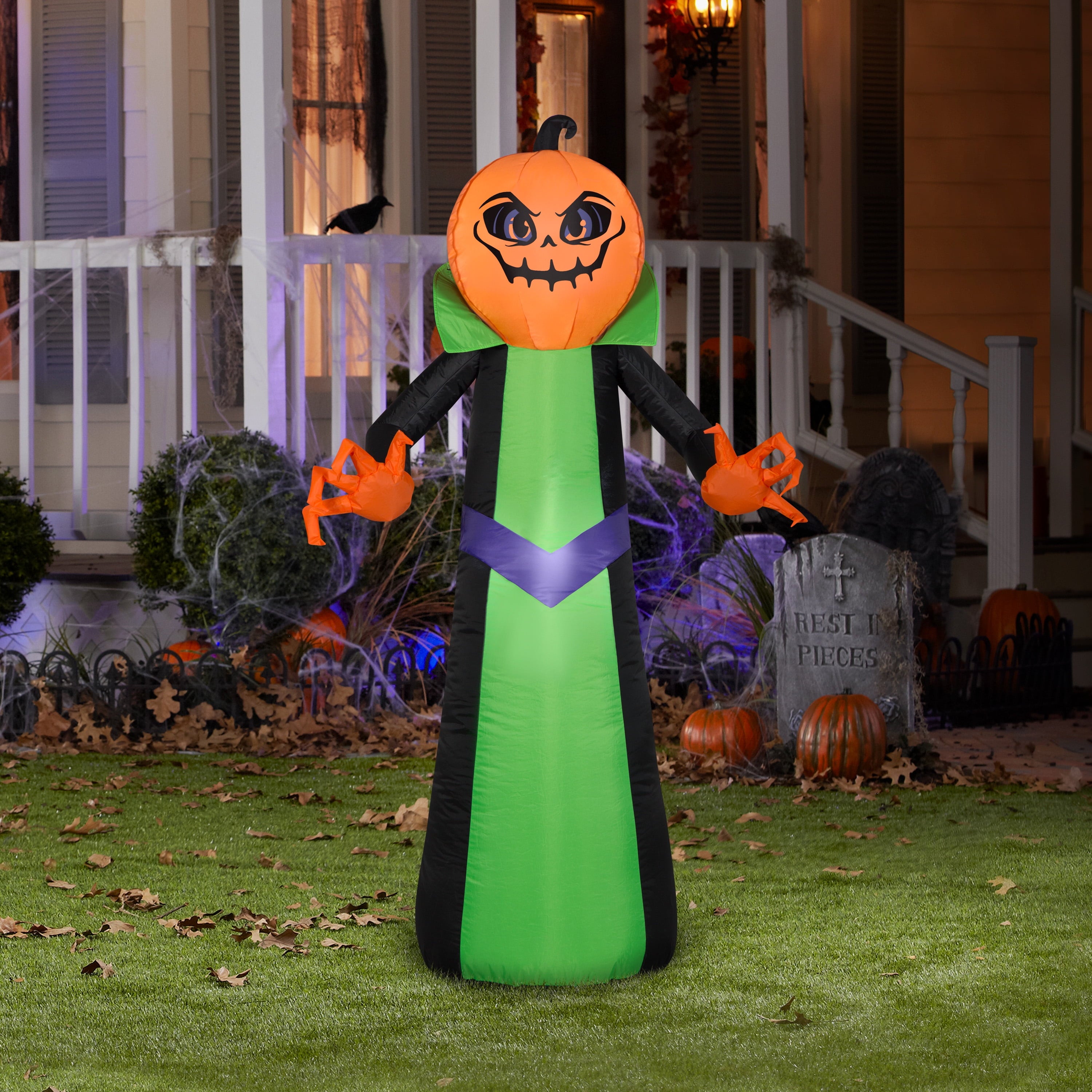5' Gemmy Airblown Inflatable Pumpkin Reaper Halloween Decoration
