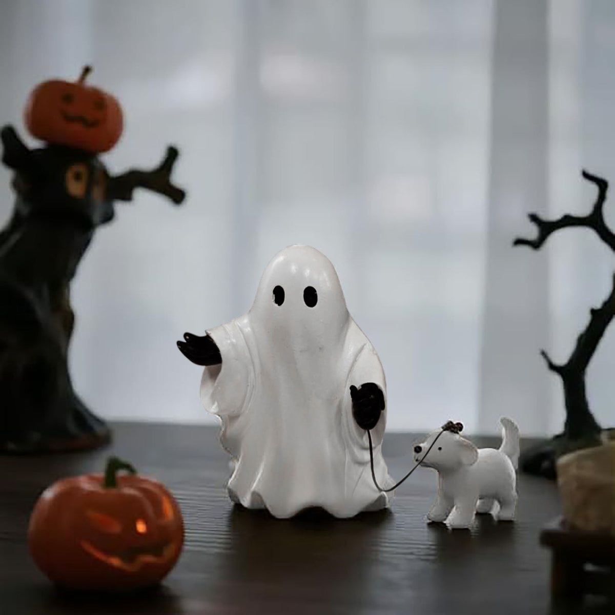 Halloween Decorations, Ghost Resin Crafts Ornaments, Alloween Decoration for Porch Yard Patio Indoor Decor Fall Autumn Home Shelf Mantel Ornament