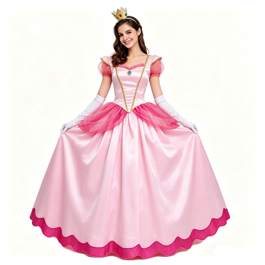 Adult Princess Peach Costume For Women Halloween Cosplay Dress