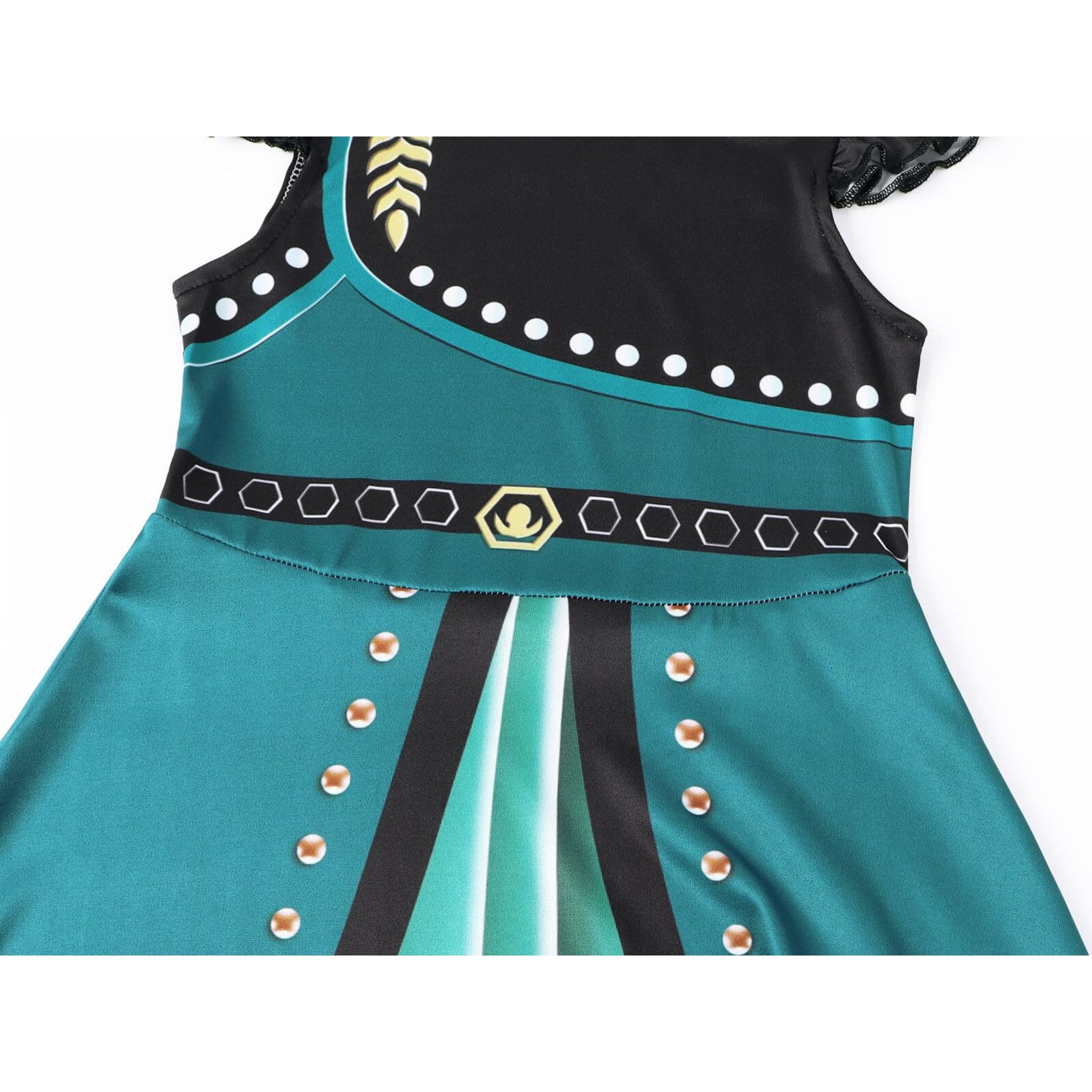 Benylion Girls Ice Princess Dress Halloween Cosplay Costumes With Tulle Cape Kids Birthday Party Dress up Outfit for 7-8 Years