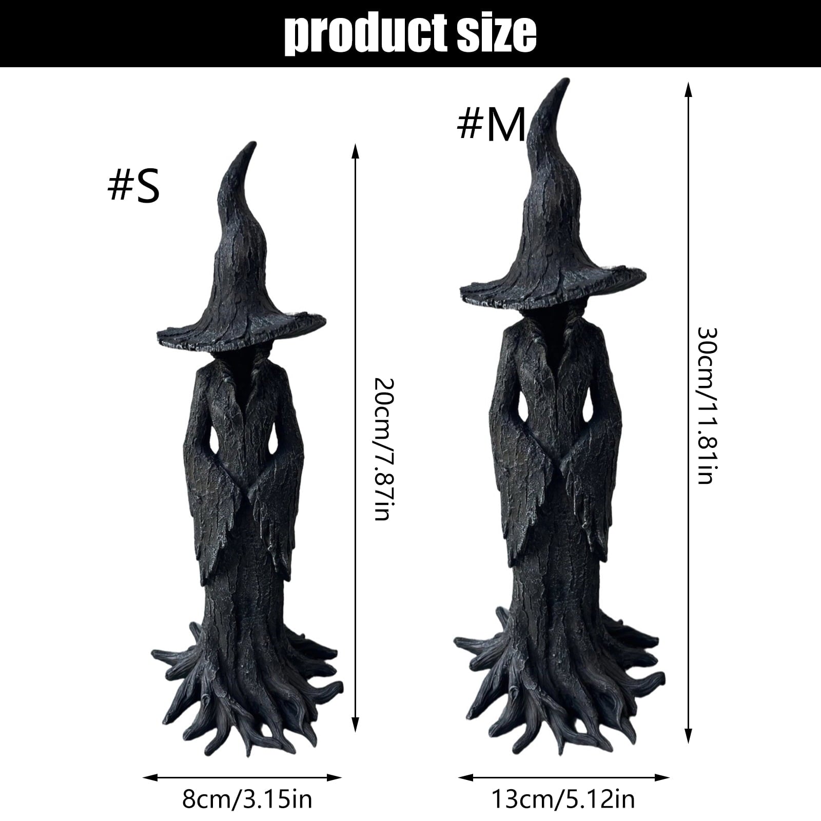Ghostly Halloween Tabletop Decors Witch Figurines Ornament Resin Crafted Halloween Tabletop Accent