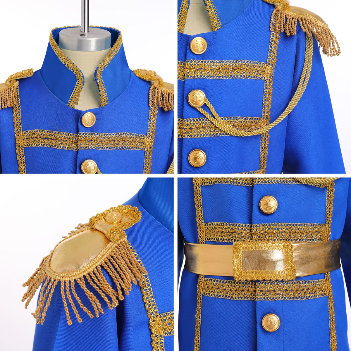 IBTOM CASTLE Boys Prince Charming Costume Halloween Cosplay Dress up Birthday Party Medieval Royal Prince Outfits for Toddler Child 3-4 Years Red 4pcs