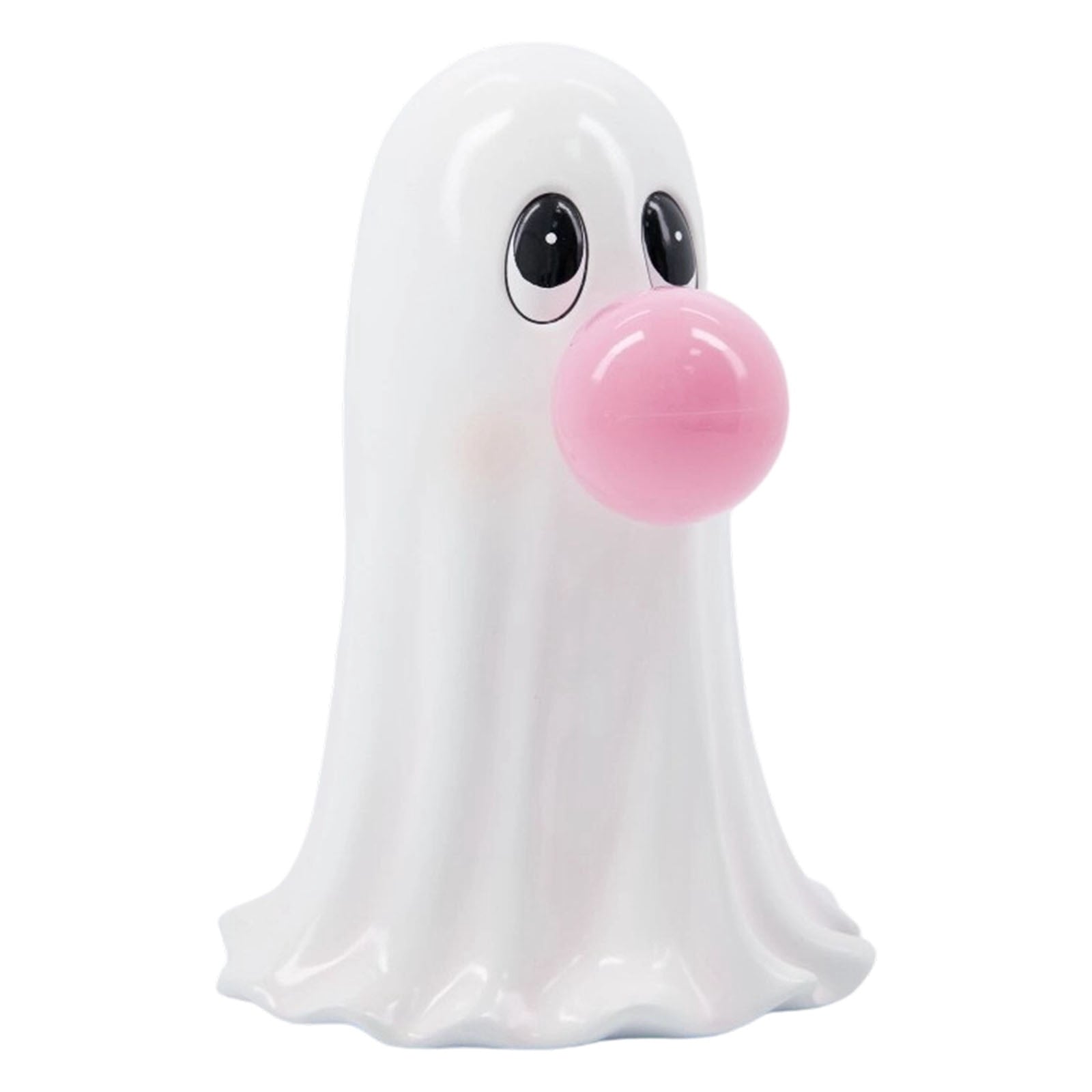 Homellea Light Up Bubble Gum Ghost Halloween Decor, 5.9 Inch Battery Operated Blow Mold Ghost Figurine with Bubble Detail for Tabletop, Mantel, Shelf, Entryway and Indoor Party Display
