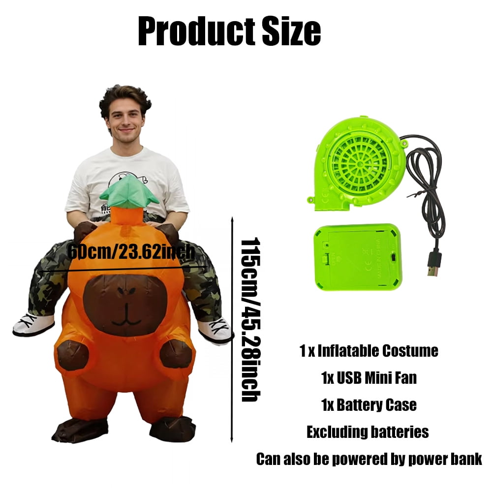 Inflatable Capybara Costume for Adult Blow Up Costumes Halloween Costumes Men Women Funny Ride on Animal Costume for Cosplay Party