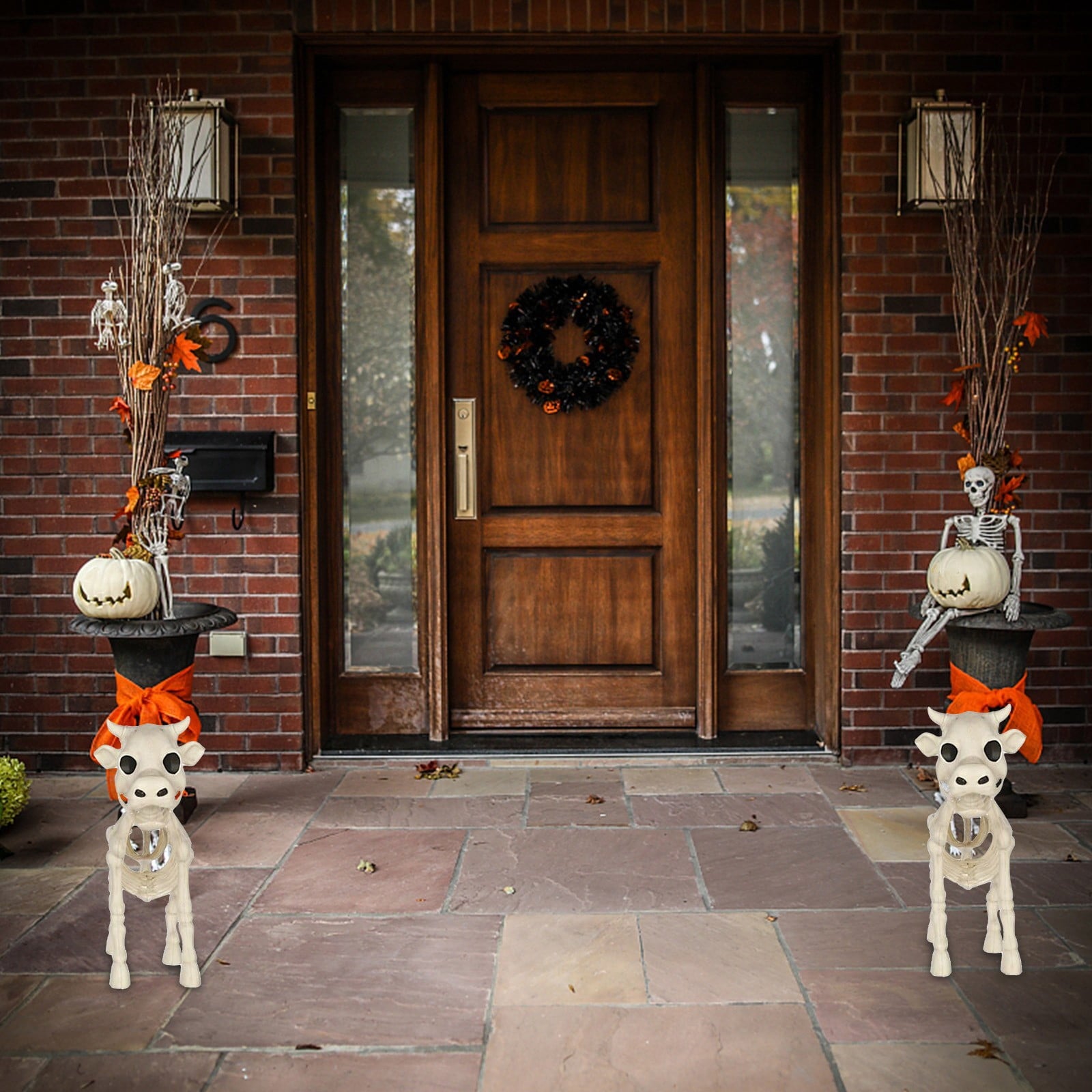 amlbb Halloween Decorations Outdoor Halloween Dark Terror Skeleton Decoration Props Set Up Ghost House Halloween Decor on Clearance