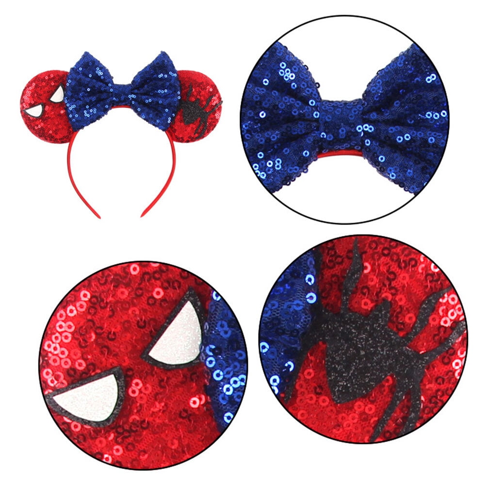 Girls Cartoon Costume Dress with Headband Short Sleeves Sequins Halloween Party Cosplay Dress Up