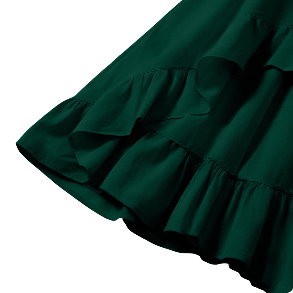 Gothic Dresses for Women Medieval Renaissance Halloween Costume Lace Up Corset High Low Ruffle Hem Square Neck Vintage Gown