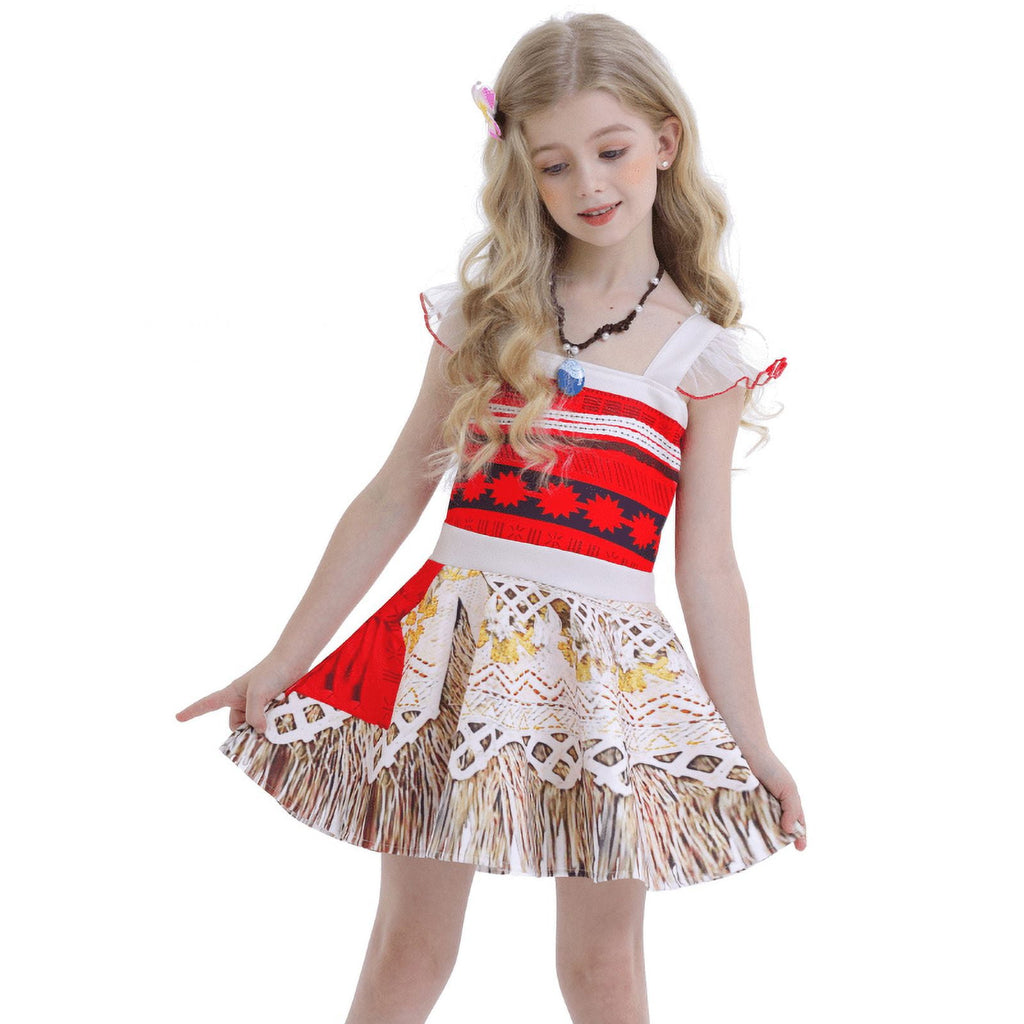 Jurebecia Princess Costume for Girls Dress Halloween Cosplay Outfits Birthday Fancy Tween Dress with Accessories 130 cm 7-8 Years