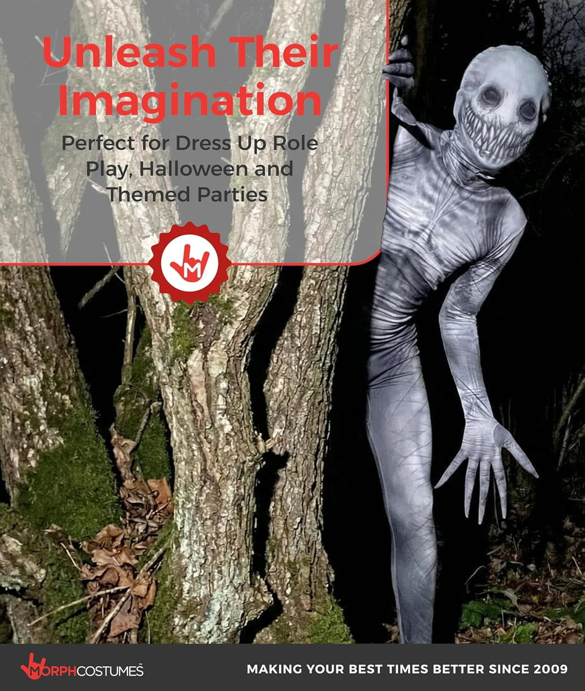 Morphsuits Kids the Rake Morphsuit Boys Girls Creepepasta Halloween Costume Halloween Gray M