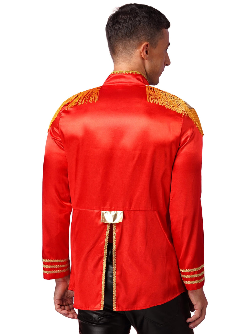 Eandarui Men's Halloween SGT Sergeant Pepper Costume Jacket Fancy Dress Hippie Music Star 1960s Shirt Red M