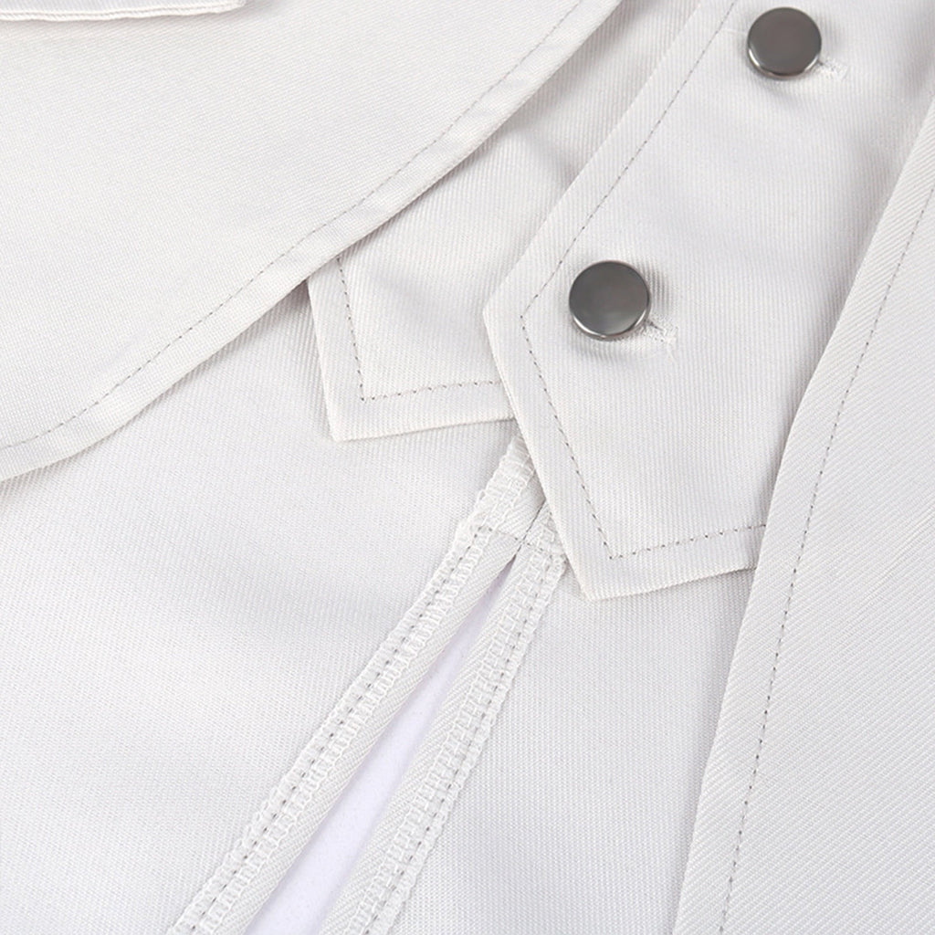 Odeerbi Mens Steampunk Tailcoat Gothic Medieval Jacket Frock Uniform Halloween Long Tuxedo Coat Retro Tailcoat Coat Lapel Court Slim Dress Coat White