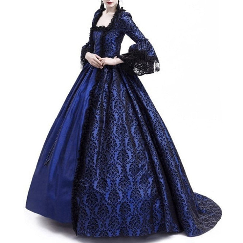 UPPADA Plus Size Victorian Dress for Women Lace Up Flare Sleeve Ball Gown with Corset Evening Party Maxi Gowns Vintage Cocktail Dress Wedding Dresses Early