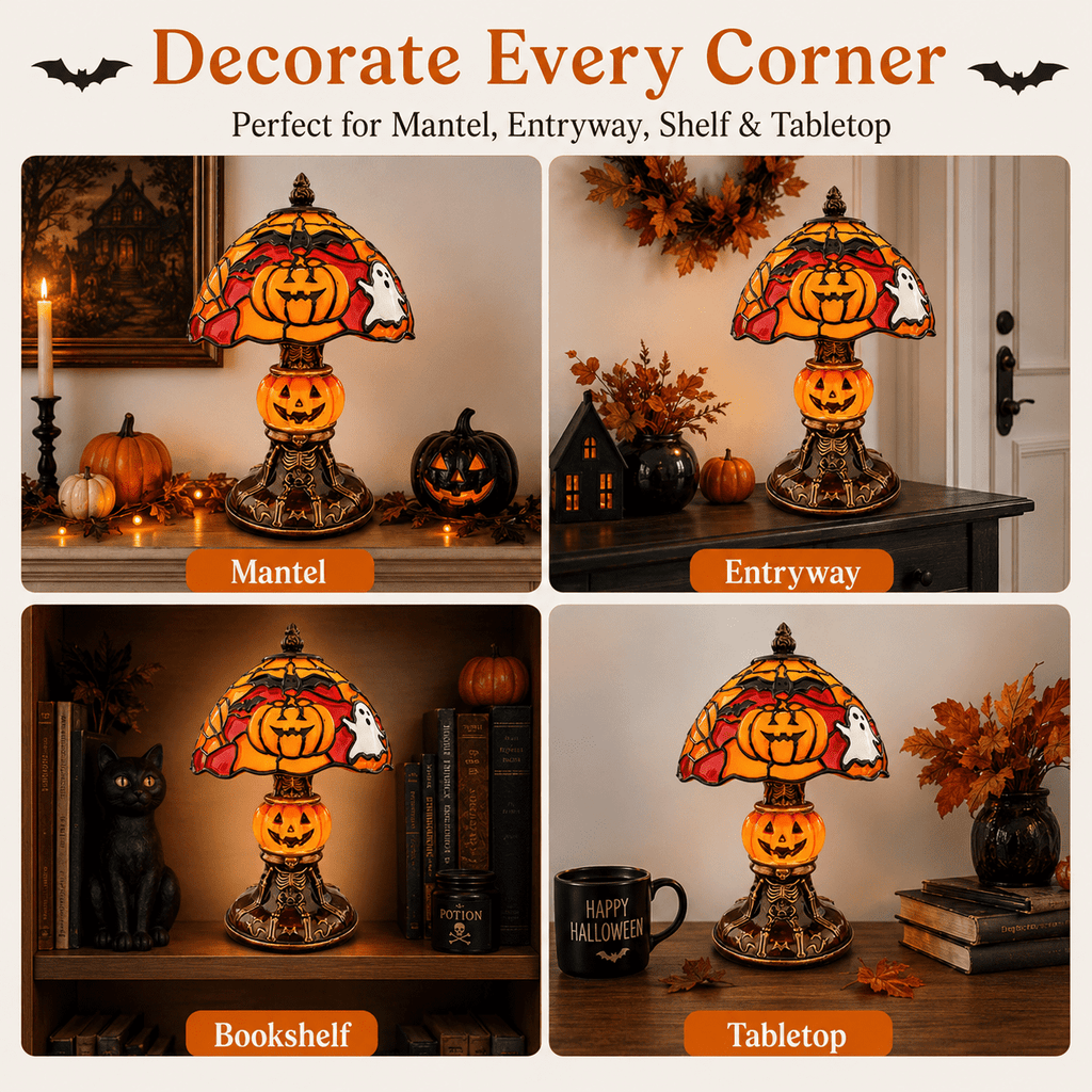 Diceymbol Halloween Decorations and Fall Decor, Halloween Venue Decoration Ghost Props LED Illuminated Ghost Decorations for Tabletop, Mantel, Shelf Indoor Outdoor 9.05 inch