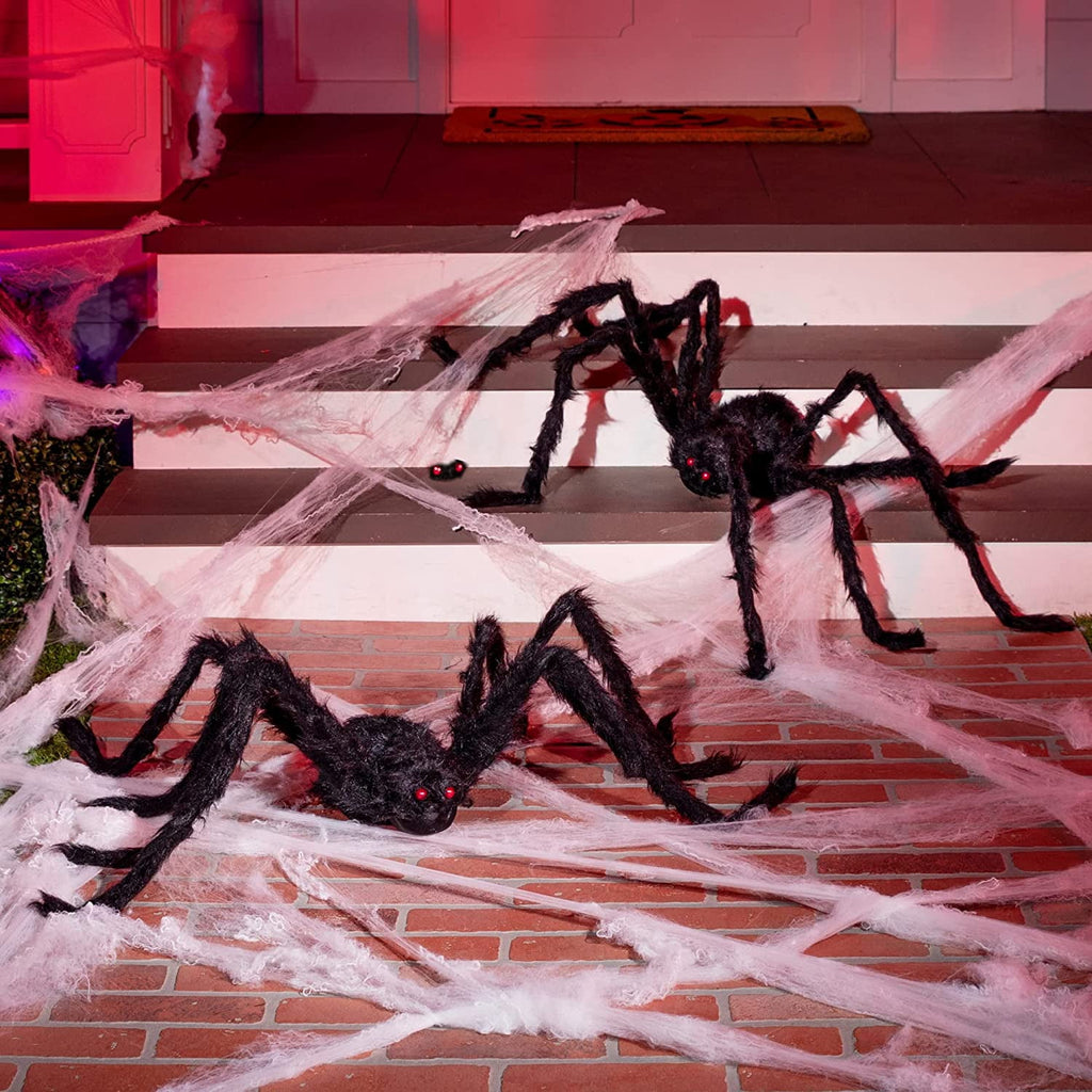 Ayieyill Spider Halloween Decorations Outdoor, 5FT Scary Giant Spider for Halloween Yard Decorations, Haunted House Props, 1pc