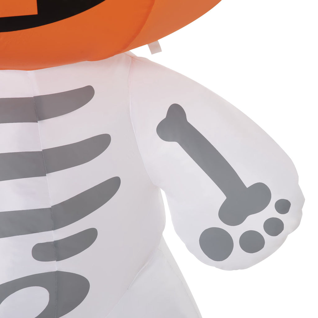 HOMCOM Inflatable Ghost with Pumpkin, Halloween Outdoor LED Lighted Yard Decoration, Waterproof