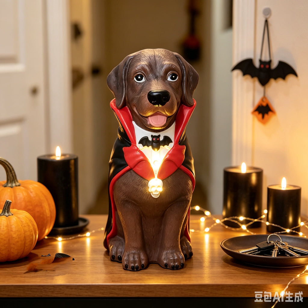 Clearance! Christmas Golden Retriever Statue with LED Lights, Cute Dog Holding Puppy Figurine, Christmas Decoration Indoor Outdoor, Gift for Kiddo Adults