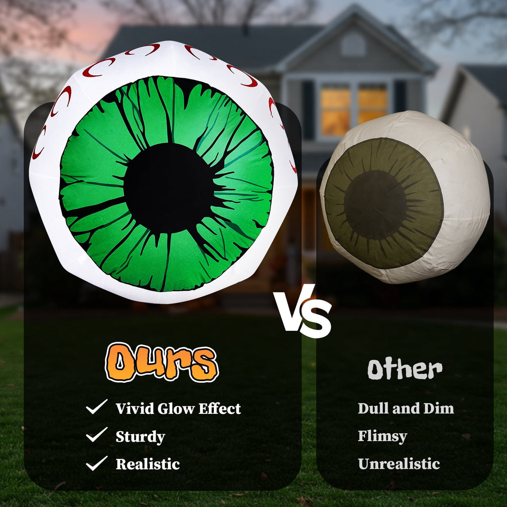 2 Packs Halloween Inflatables Large Set of Lighted Eyes Decoration 3FT Blow Ups Green Eyes for Yard Inflatable Halloween Decor Outdoor with LEDs Party Supplies Blow up Decoration for Indoor Outdoor