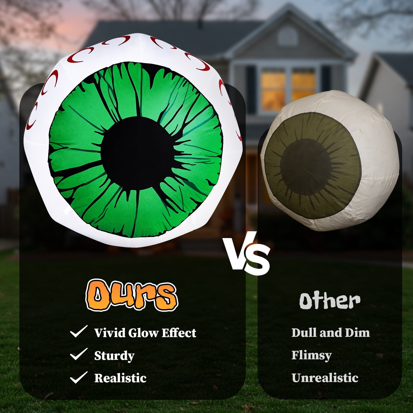 2 Packs Halloween Inflatables Large Set of Lighted Eyes Decoration 3FT Blow Ups Green Eyes for Yard Inflatable Halloween Decor Outdoor with LEDs Party Supplies Blow up Decoration for Indoor Outdoor