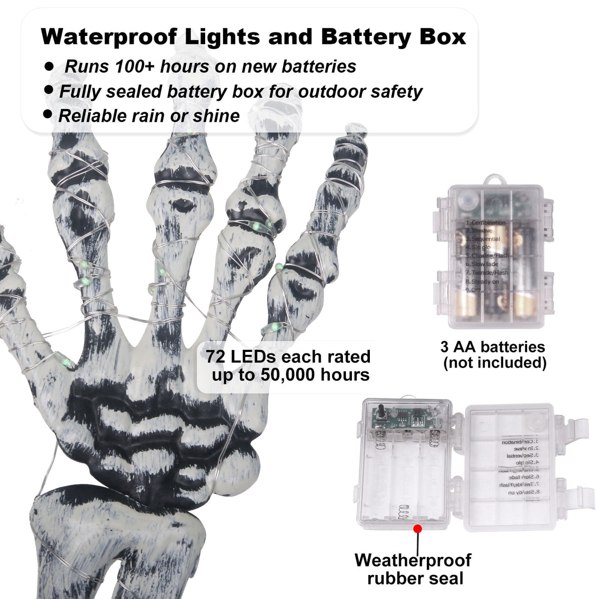 GameXcel Skeleton Hands Halloween Yard Decorations, 6 Pack 18 in Posable Skeleton Arms with Ground Stakes, Outdoor Graveyard Lawn Decor