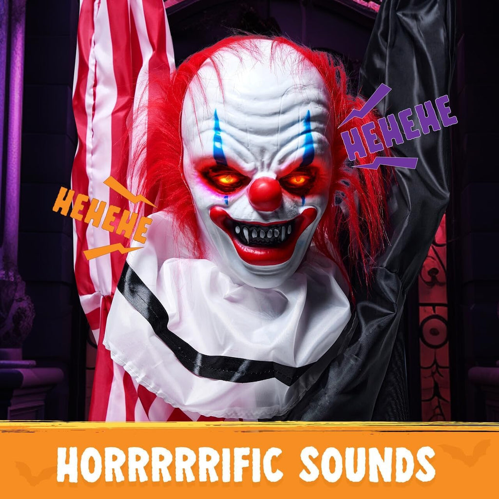 Joyfy 4 Pcs Halloween Decorations Outdoor Hanging Clown Ghost,29" Scary Outdoor Halloween Decor for Halloween Haunted House Decor Props