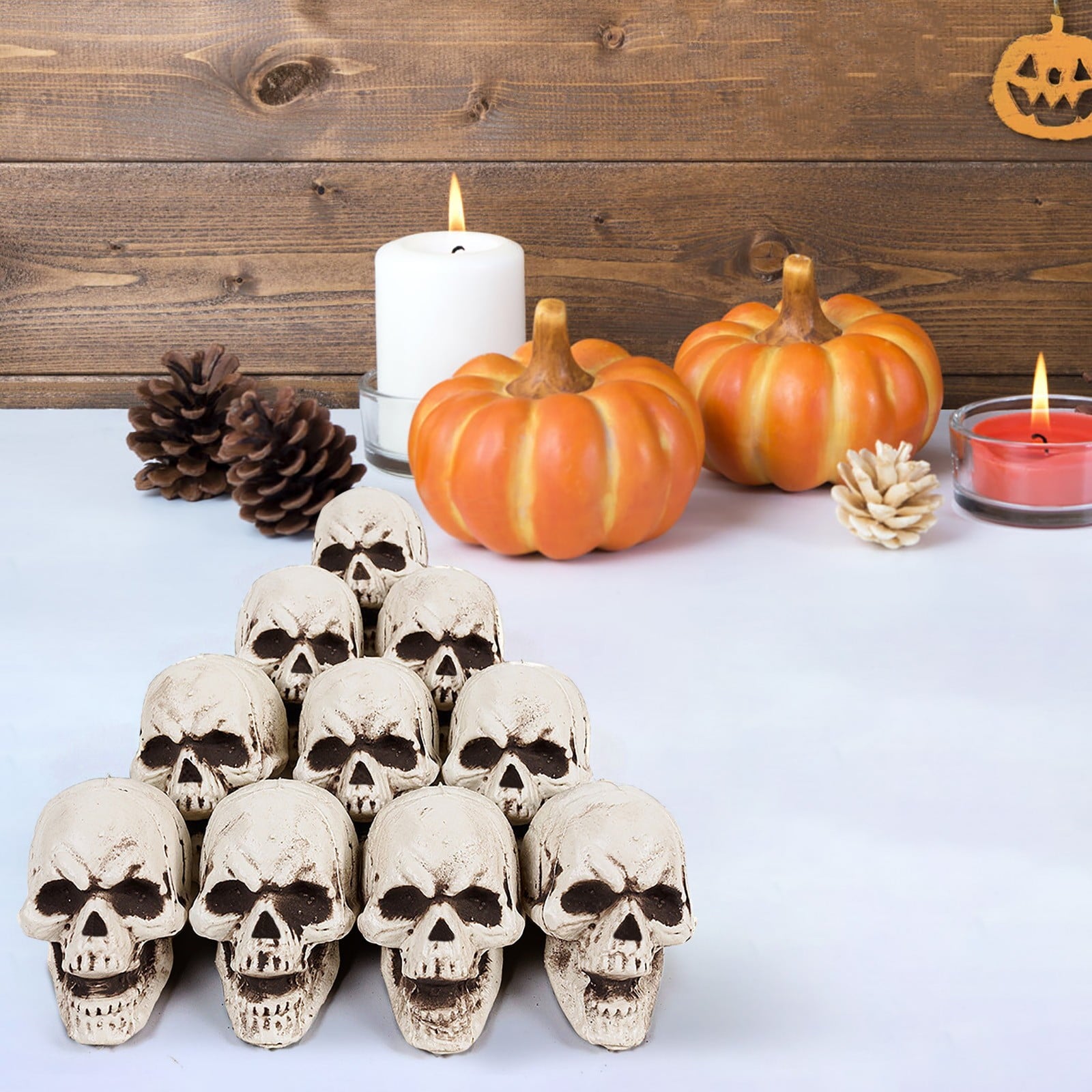 CASAFUN Halloween Skulls Realistic Looking Skulls Human Skeleton Head Skull for Halloween Bar Home Table Decoration