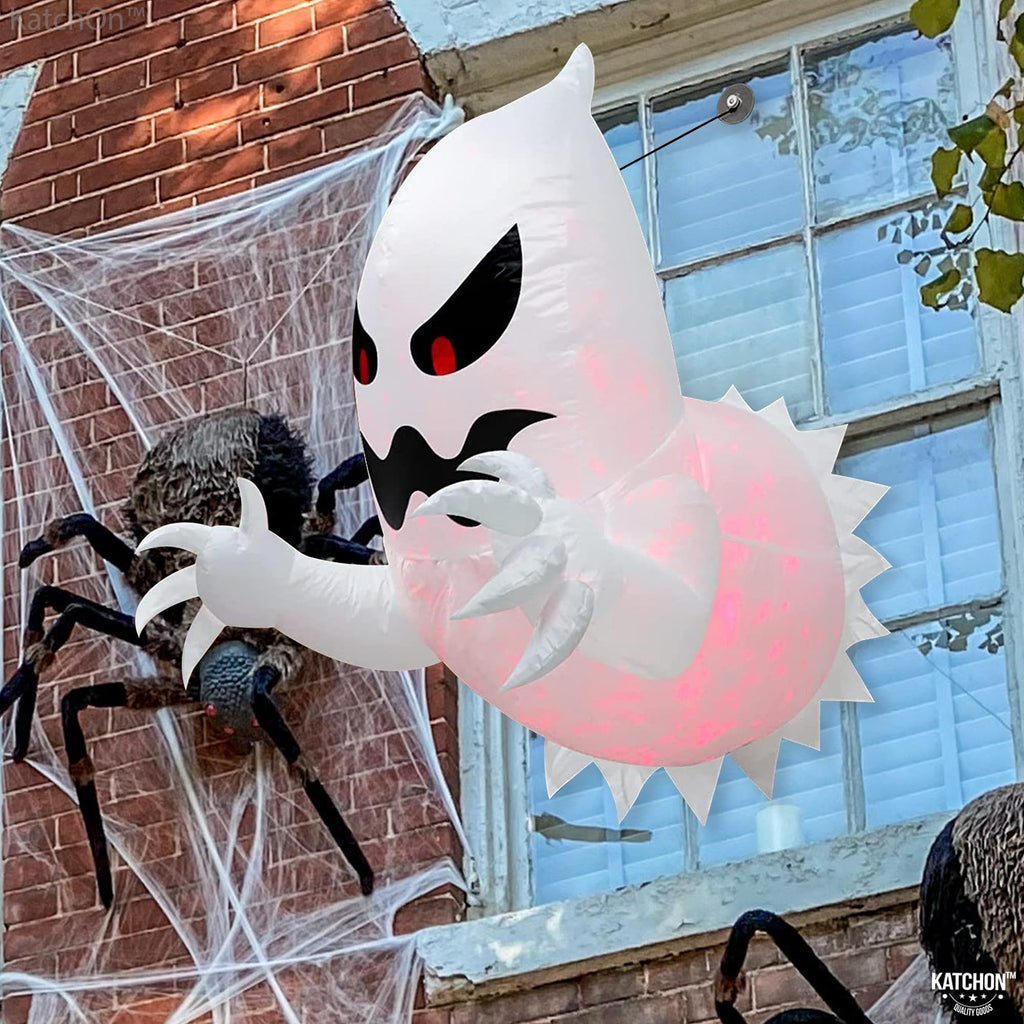 AGCAN Halloween Hanging Ghost Decorations, 2 Pack 19.69" Screaming Ghosts with 3 Lighting Modes for Outdoor Yard Tree Porch Garden Party Holiday Decor