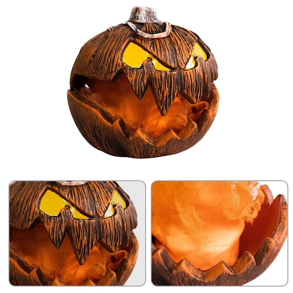 Halloween Pumpkin Head Yard Decor Lighting 2025 New Gourdo Jack-O-Lantern Decor Mouth Open Vintage Pumpkin Halloween Lights Indoor ＆ Outdoor Scary Decorations for Haunted House Porch Yard Party Decor