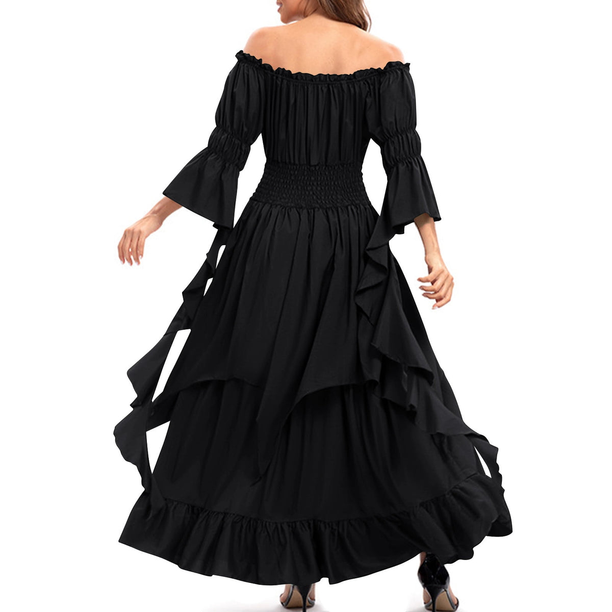 LYXSSBYX Maxi Dresses for Women Women's Long Sleeve Neck Dress Floor Length Cosplay Dress Plus Size Dress