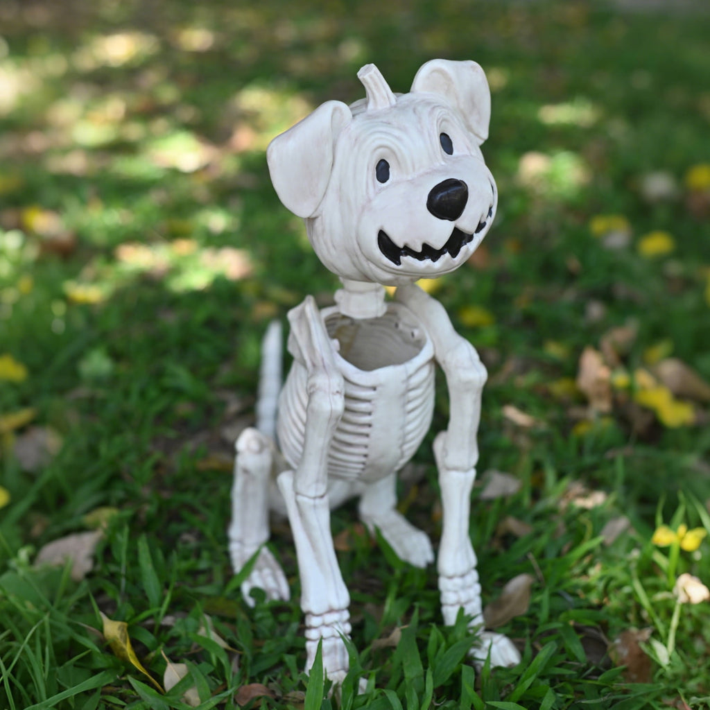 Seasons Crazy Bonez Pumpkin Dog Skeleton for Halloween Decor