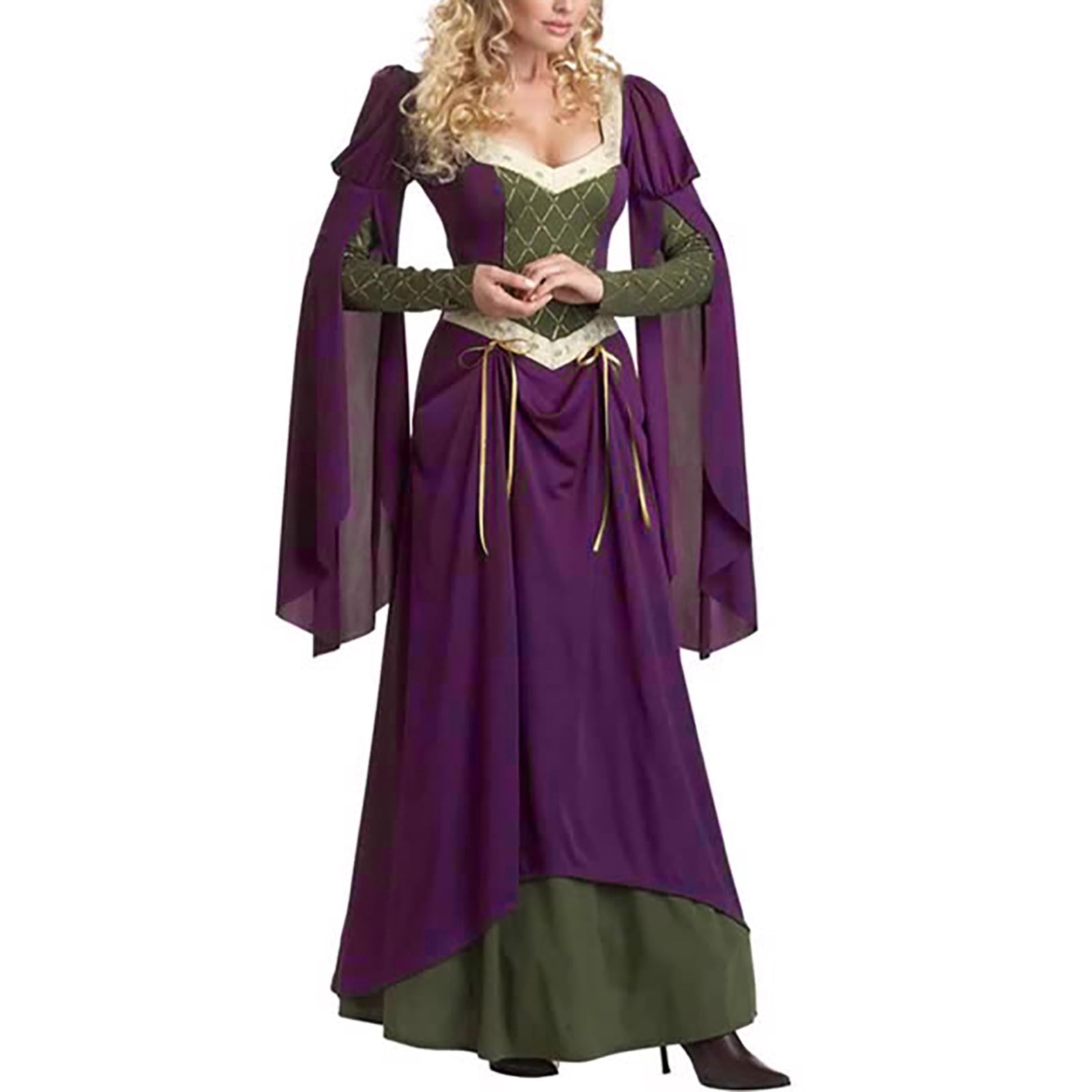 LYXSSBYX Maxi Dresses for Women Women's Long Sleeve Neck Dress Floor Length Cosplay Dress Plus Size Dress
