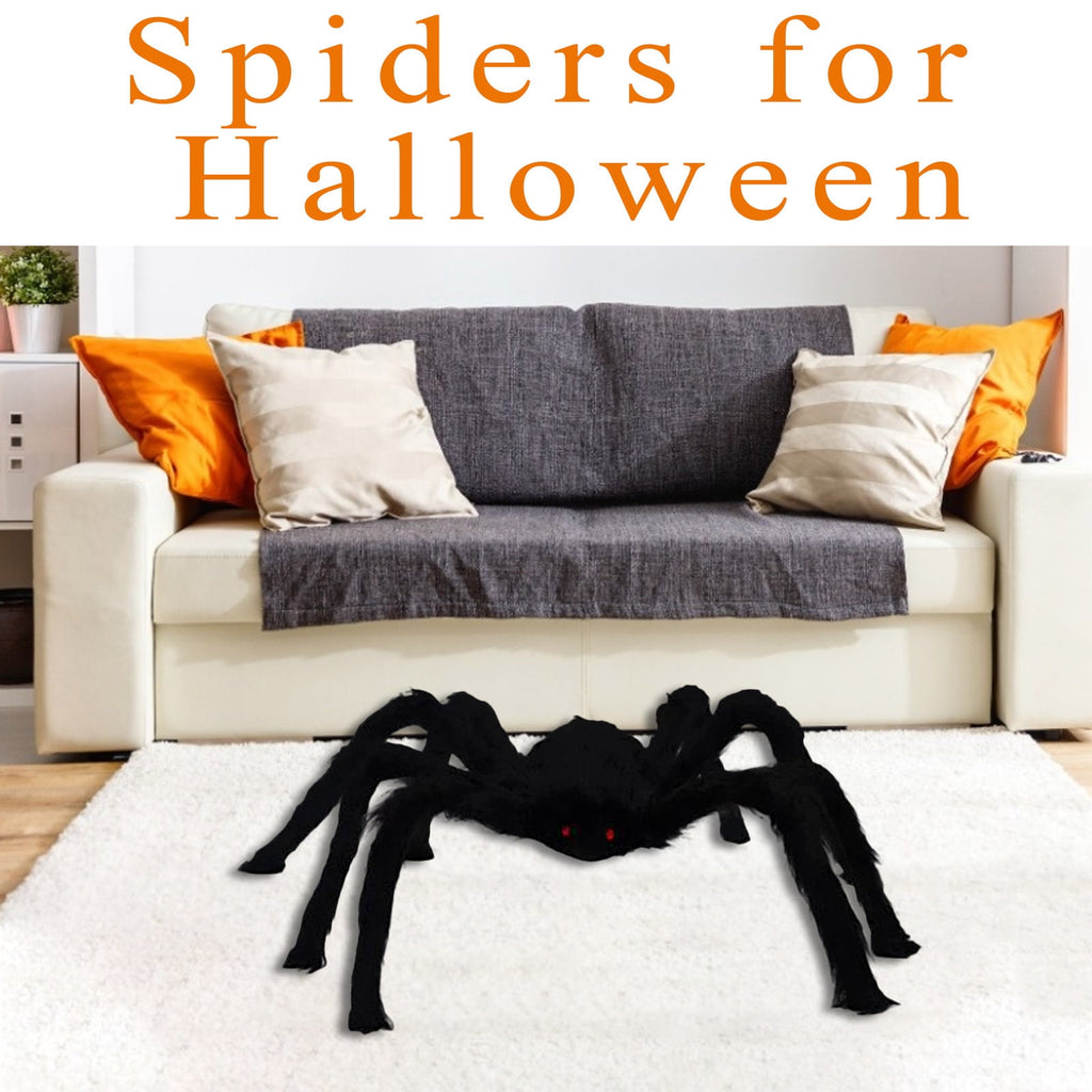FAMTKT Giant Spider for Halloween Decorations, 23 inch 60cm Large Hairy Fake Spider Props, Scary Halloween Spider Decoration Outdoor Indoor House Party Yard