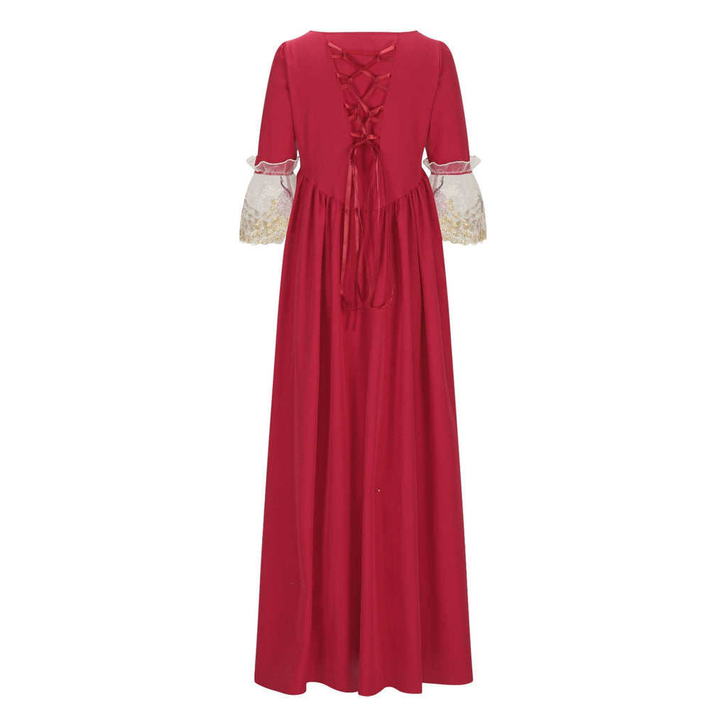 UPPADA Plus Size Victorian Dress for Women Lace Up Flare Sleeve Ball Gown with Corset Evening Party Maxi Gowns Vintage Cocktail Dress Wedding Dresses Early