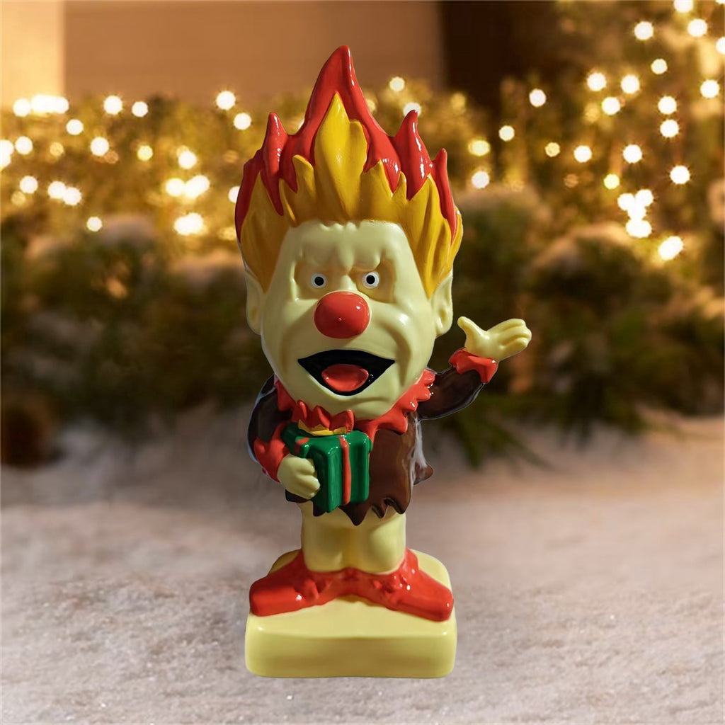 Artificial Snowman Blow Mold Christmas Decoration with LED Lights Classic Winter Character Figurine for Halloween Porch and Mantel, 12 Inch