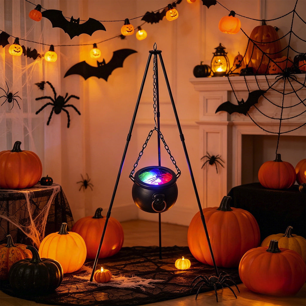 Muecwrye Halloween Decorations Outdoor, Halloween Clearance! Halloween Witches Cauldron with Lights, DIY Bubbling Cauldron Set Decor for Home Porch Outside, Halloween Party Supplies( Without Tripod)