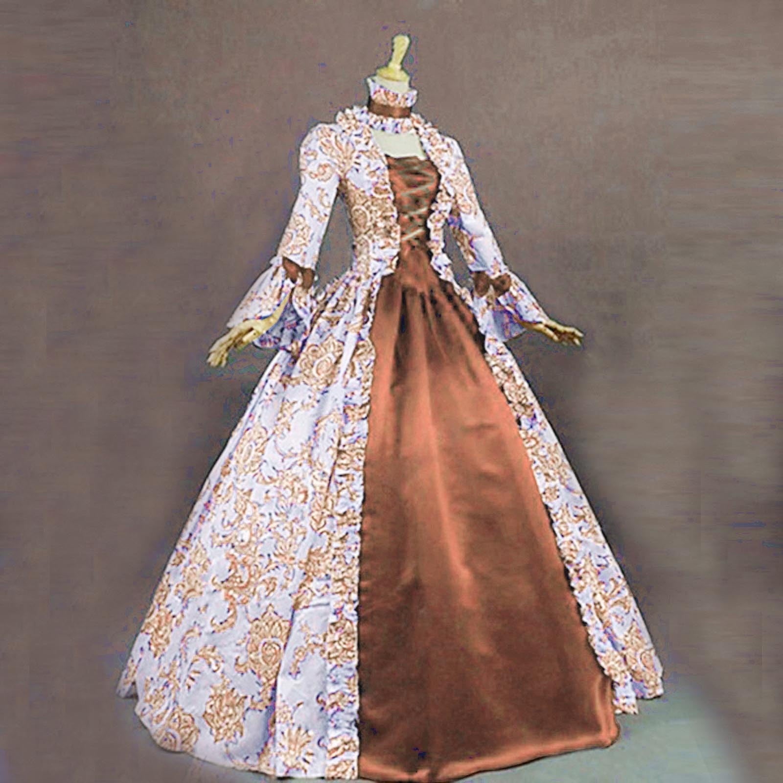 DDAPJ pyju Medieval Dress for Women Evening Masquerade Ball Gowns Vintage 1700S Victorian Renaissance Costume Green XXXXXL