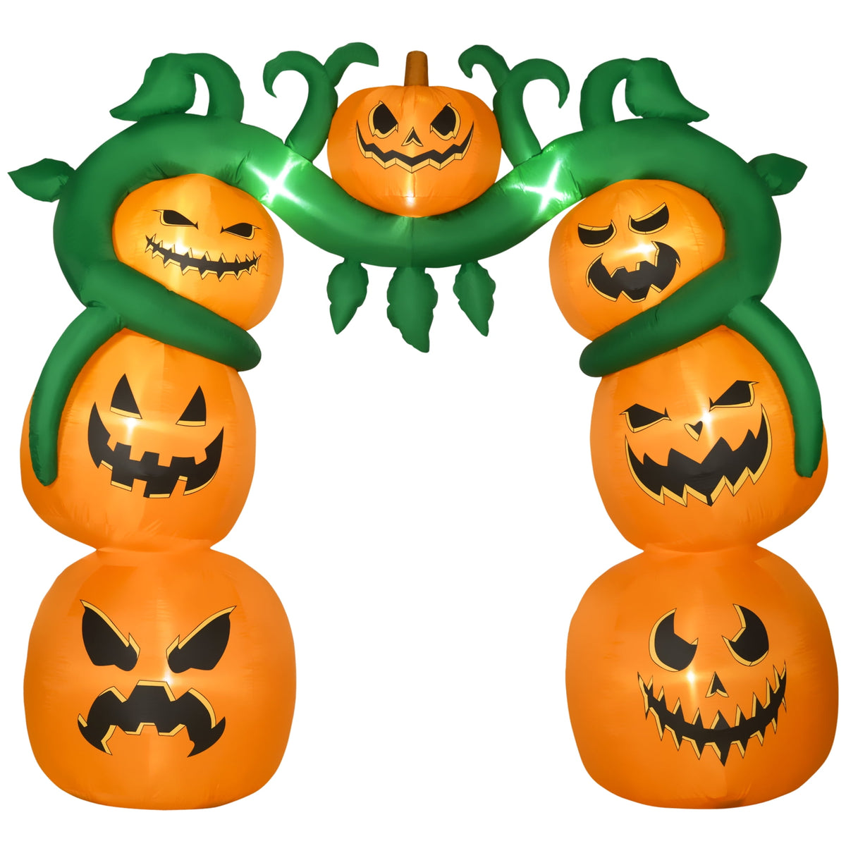 Outsunny 11.8' H Large Halloween Inflatable Archway Ghost Bat Pumpkin Spider, Halloween Decoration with LED Lights for Garden Indoor Outdoor