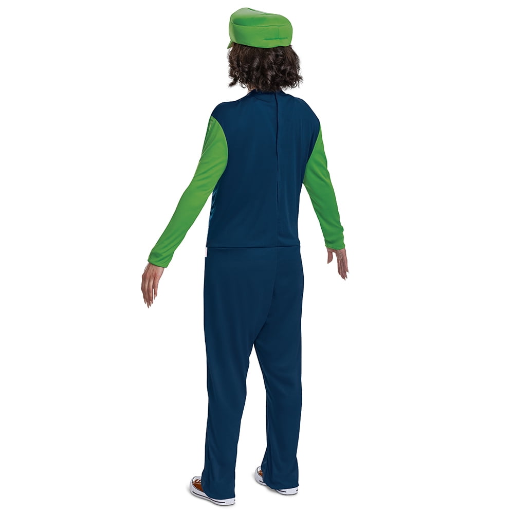 Nintendo Super Mario Bros. Luigi Halloween Costume for Adults, Mens Size XL (40/42), by Disguise